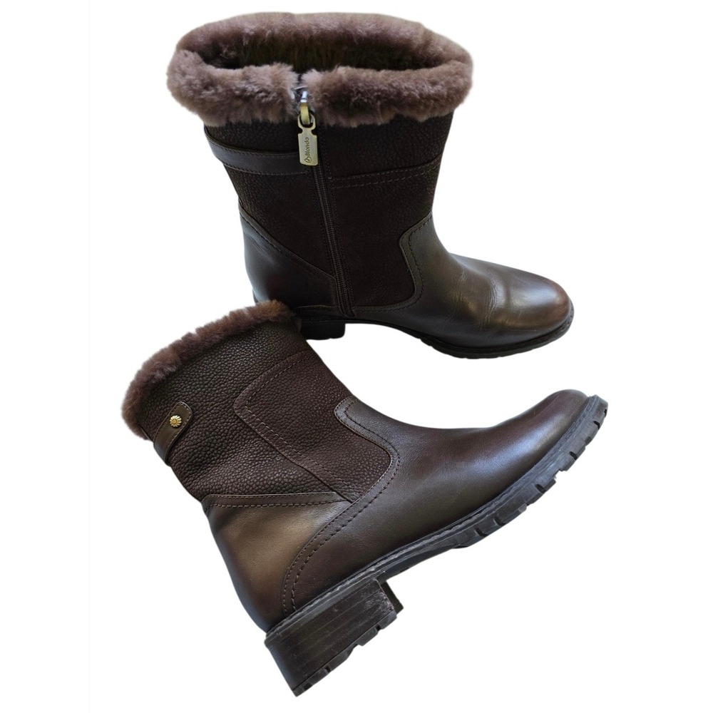Blondo AquaProtect Boots SZ 8.5 Brown Leather Faux Fur Lined Waterproof
